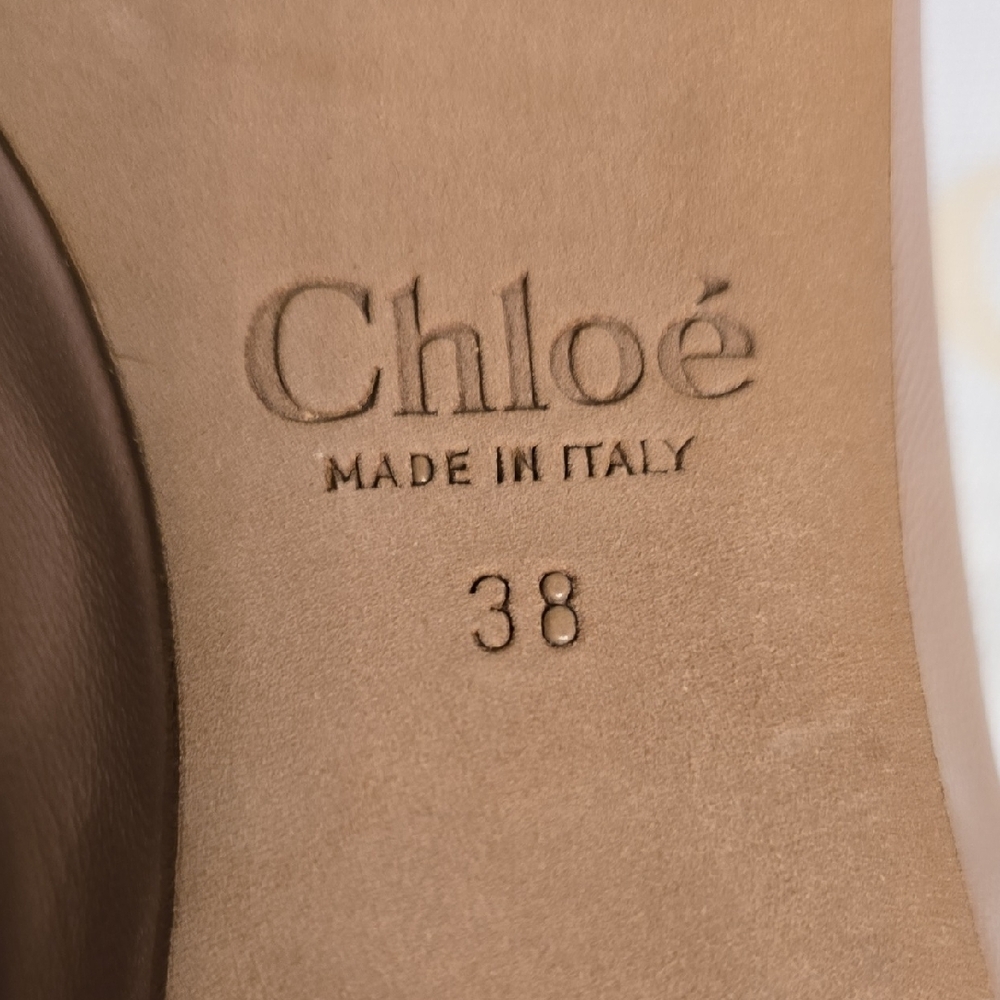 Chloe Pink Tea All Leather Scalloped Ballet Flats - Picture 8 of 15